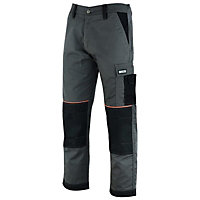 MS9 Mens Cargo Combat Work Working Trouser Trousers Pants Jeans with Multifuncational Pockets, Grey - 40W/32L