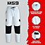 MS9 Mens Cargo Painter Decoration Fleece Trouser Work Tracksuit Jogging Bottoms Pants H20, White - S