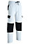 MS9 Mens Cargo Painter Decoration Fleece Trouser Work Tracksuit Jogging Bottoms Pants H20, White - XXL