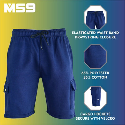MS9 MENS CARGO PAINTER DECORATION JOGGING FLEECE WORK SHORTS