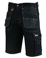MS9 Mens Cargo Redhawk Holster Pockets Painter Tactical Work Working Shorts T5, Black - 34W