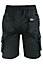 MS9 Mens Fleece Shorts Cargo Pockets Tracksuit Jogging Work Utility Shorts H5 - Black, Medium