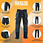 MS9 Mens Hi Viz Cargo Combat Holster Pockets Tactical Working Work Trouser Trousers Pants E1, Black - 38W/30L