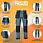 MS9 Mens Hi Viz Cargo Combat Holster Pockets Tactical Working Work Trouser Trousers Pants Jeans E1, Grey - 30W/30L