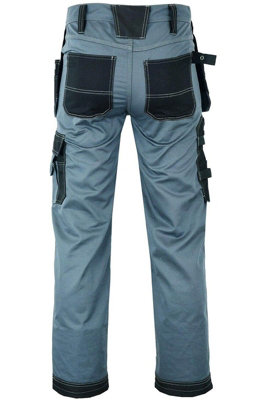 MS9 Mens Hi Viz Cargo Combat Holster Pockets Tactical Working Work Trouser Trousers Pants Jeans E1