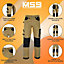 MS9 Mens Hi Viz Cargo Combat Holster Pockets Tactical Working Work Trouser Trousers Pants Jeans E1, Khaki - 30W/32L