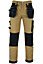 MS9 Mens Hi Viz Cargo Combat Holster Pockets Tactical Working Work Trouser Trousers Pants Jeans E1, Khaki - 36W/34L
