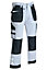 MS9 Mens Hi Viz Cargo Combat Holster Pockets Tactical Working Work Trouser Trousers Pants Jeans E1, White - 30W/32L