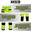MS9 Mens Hi Viz Vis Cargo Working Work Trouser Trousers Pants Jeans, Yellow - 30W/32L