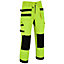 MS9 Mens Hi Viz Vis Cargo Working Work Trouser Trousers Pants Jeans, Yellow - 34W/32L