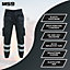 MS9 Mens Hi Viz Vis High Visibility Fleece Cargo Work Trousers Pants Joggers H1 Black - XL