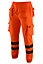 MS9 Mens Hi Viz Vis High Visibility Fleece Cargo Work Trousers Pants Joggers H1 Orange - S