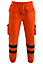MS9 Mens Hi Viz Vis High Visibility Fleece Cargo Work Trousers Pants Joggers H1 Orange - XL