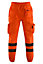 MS9 Mens Hi Viz Vis High Visibility Fleece Cargo Work Trousers Pants Joggers H1 Orange - XL