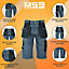 MS9 Mens Work Redhawk Cargo Combat Holster Pockets Tactical Worker Working Shorts E1, Grey - 40W