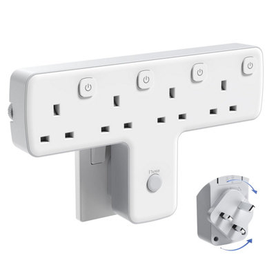 Mscien Multi Plug Adopter, Extension with Independent Switches, 4 Way ...