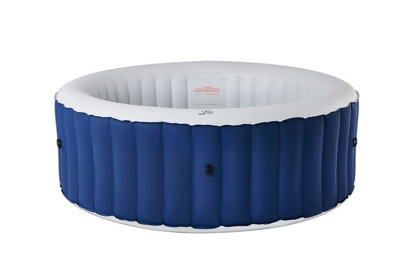 MSpa Lite Inflatable Hot Tub Round 6 Person Spa Navy Blue