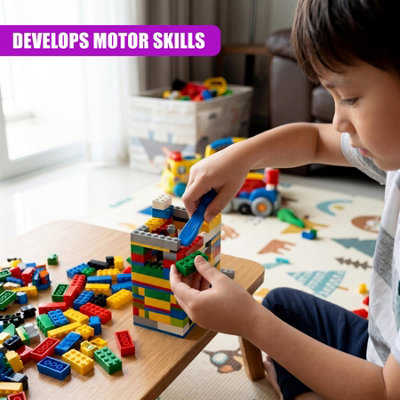 MTS Construction Building Bricks Compatible Play Set 1000 Piece Blocks ...