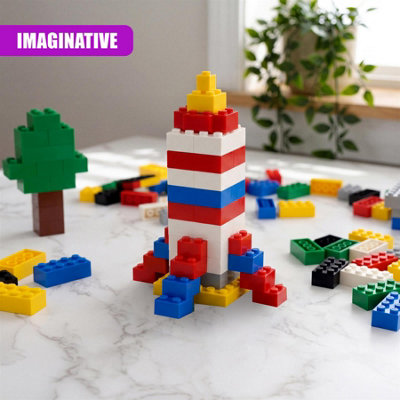 MTS Construction Building Bricks Compatible Play Set 1000 Piece Blocks ...