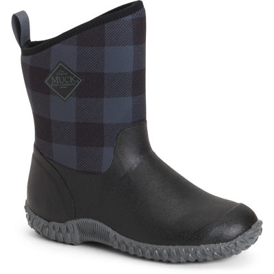 Muck Boots Muckster II Mid Wellington Black/Grey Plaid