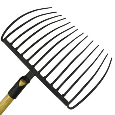 Muck Out Stable Hay Fork 14 Prong (Heavy Duty Horse Straw Pitchfork ...