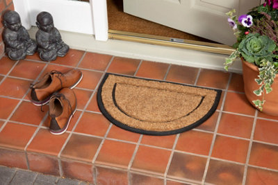 Mud Stopper Chadderton Doormat Rubber Mat Non-Slip 40 x 60cm - Half Moon