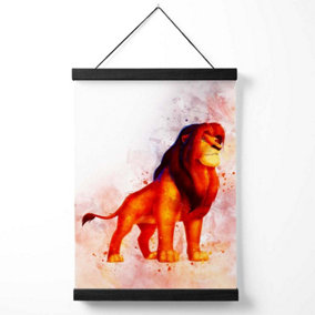 Mufasa Watercolour Lion King Medium Poster with Black Hanger