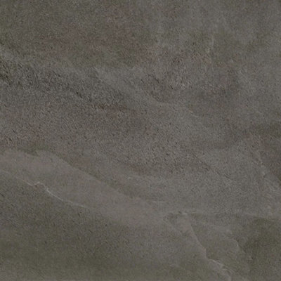 Muiz Plain Stone Effect Porcelain Tile 60 x 60cm / Dark Grey