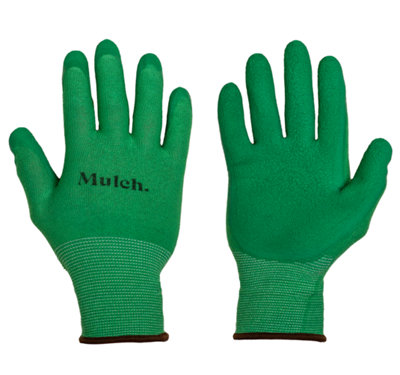 Mulch. Bamboozle It Gardening Gloves - Soft Bamboo with Textured Latex Palm - Medium Size 8 - 1 Pair