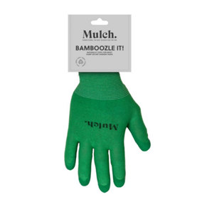 Mulch. Bamboozle It Gardening Gloves, Soft Bamboo with Textured Latex Palm, Medium Size 8, 1 Pair