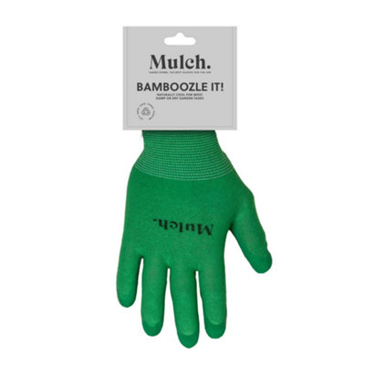 Mulch. Bamboozle It Gardening Gloves - Soft Bamboo with Textured Latex Palm - Medium Size 8 - 1 Pair - 5