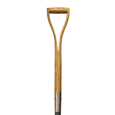 Mulch Garden Border Spade - Graphite Grey - Strengthened High Carbon Steel Shaft - Hand Stained Straight Grained Ash Handle