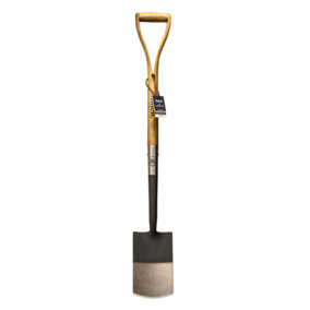 Mulch Garden Border Spade, Strengthened High Carbon Steel Shaft, Hand Stained Straight Grained Ash Handle, Graphite Grey