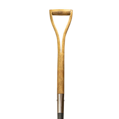 Mulch Garden Digging Spade - Graphite Grey - Strengthened High Carbon Steel Shaft - Hand Stained Straight Grained Ash Handle