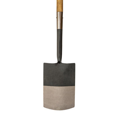Mulch Garden Digging Spade - Graphite Grey - Strengthened High Carbon Steel Shaft - Hand Stained Straight Grained Ash Handle - 4