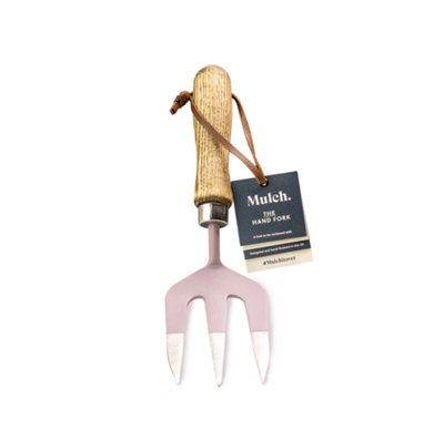Mulch. Garden Hand Fork - Soft Mulberry - Strengthened High Carbon Steel Shaft - Hand Stained Straight Grained Ash Handle
