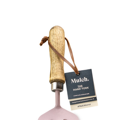 Mulch. Garden Hand Fork - Soft Mulberry - Strengthened High Carbon Steel Shaft - Hand Stained Straight Grained Ash Handle