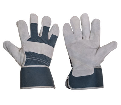 Mulch. The Grafter Gardening Gloves - Suede Fingertips and Palm - Extended Elasticated Cuff - Large Size 9 - 1 Pair