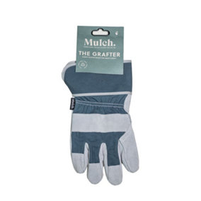 Mulch. The Grafter Gardening Gloves, Suede Fingertips and Palm, Extended Elasticated Cuff, Large Size 9, 1 Pair