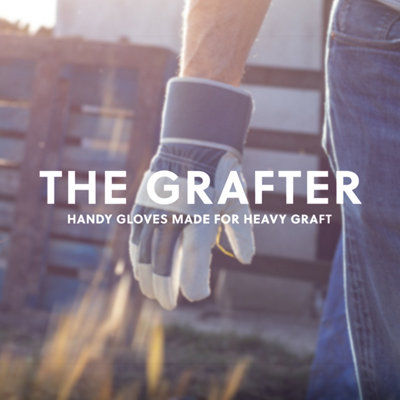 Mulch. The Grafter Gardening Gloves - Suede Fingertips and Palm - Extended Elasticated Cuff - Large Size 9 - 1 Pair - 7