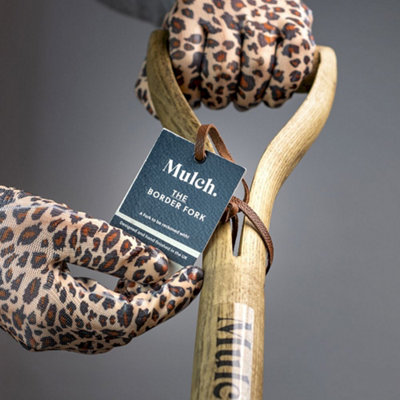 Mulch. The Wild Thing Leopard Print Gardening Gloves - 100% Polyester - Water Resistant Nitrile Palm - Medium Size 8 - 1 Pair - 6