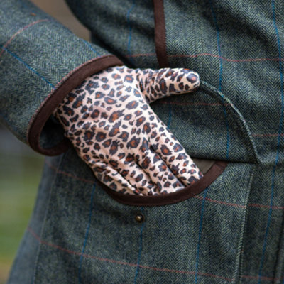Mulch. The Wild Thing Leopard Print Gardening Gloves - 100% Polyester - Water Resistant Nitrile Palm - Medium Size 8 - 1 Pair - 7