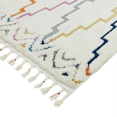 Multi Abstract Kilim Modern Moroccan Easy to clean Rug for Dining Room-160cm X 230cm