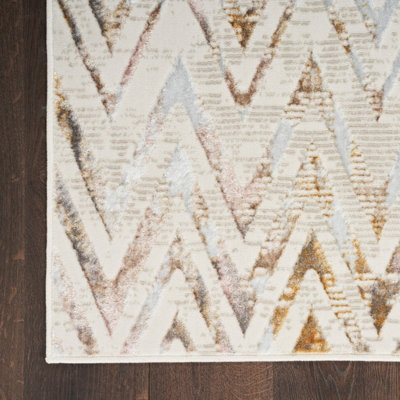 Multi Abstract Modern Rug Easy to clean Living Room and Bedroom-160cm X ...