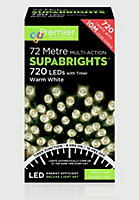 Multi Action Supabrights Christmas Timer Fairy Lights - 720 Leds - Warm White