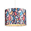 Multi Colour Kaleidoscope Leaf Themed Lamp Shade with Inner White Cotton Lining