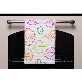 Multi Colour Leaves Illustration (Kitchen Towel) / Default Title
