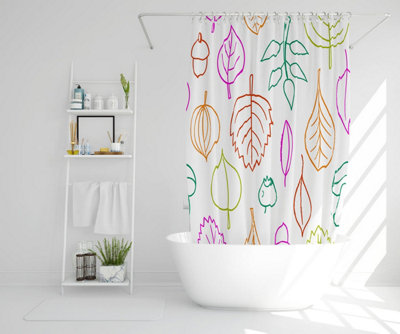 Multi Colour Leaves Illustration (Shower Curtain) / Default Title Price Comparisons | Compare The Build