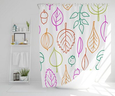 Multi Colour Leaves Illustration (Shower Curtain) / Default Title