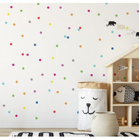 Multi Colour Round Polka Dot Spot Wall Stickers Decals
